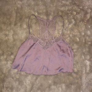 Free People Silk Lavender Top